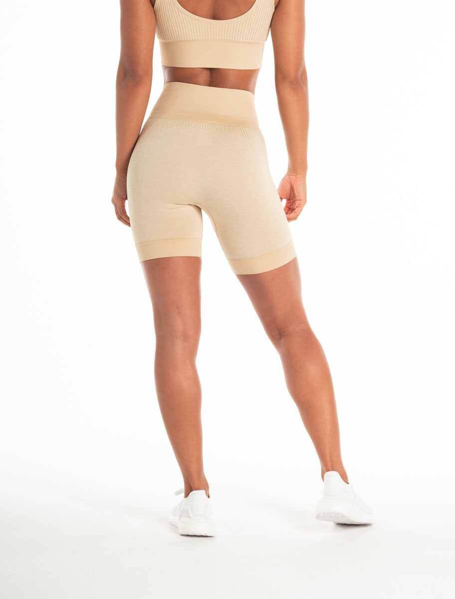 Elite High Waisted Seamless Shorts in Nude – hxmefitness