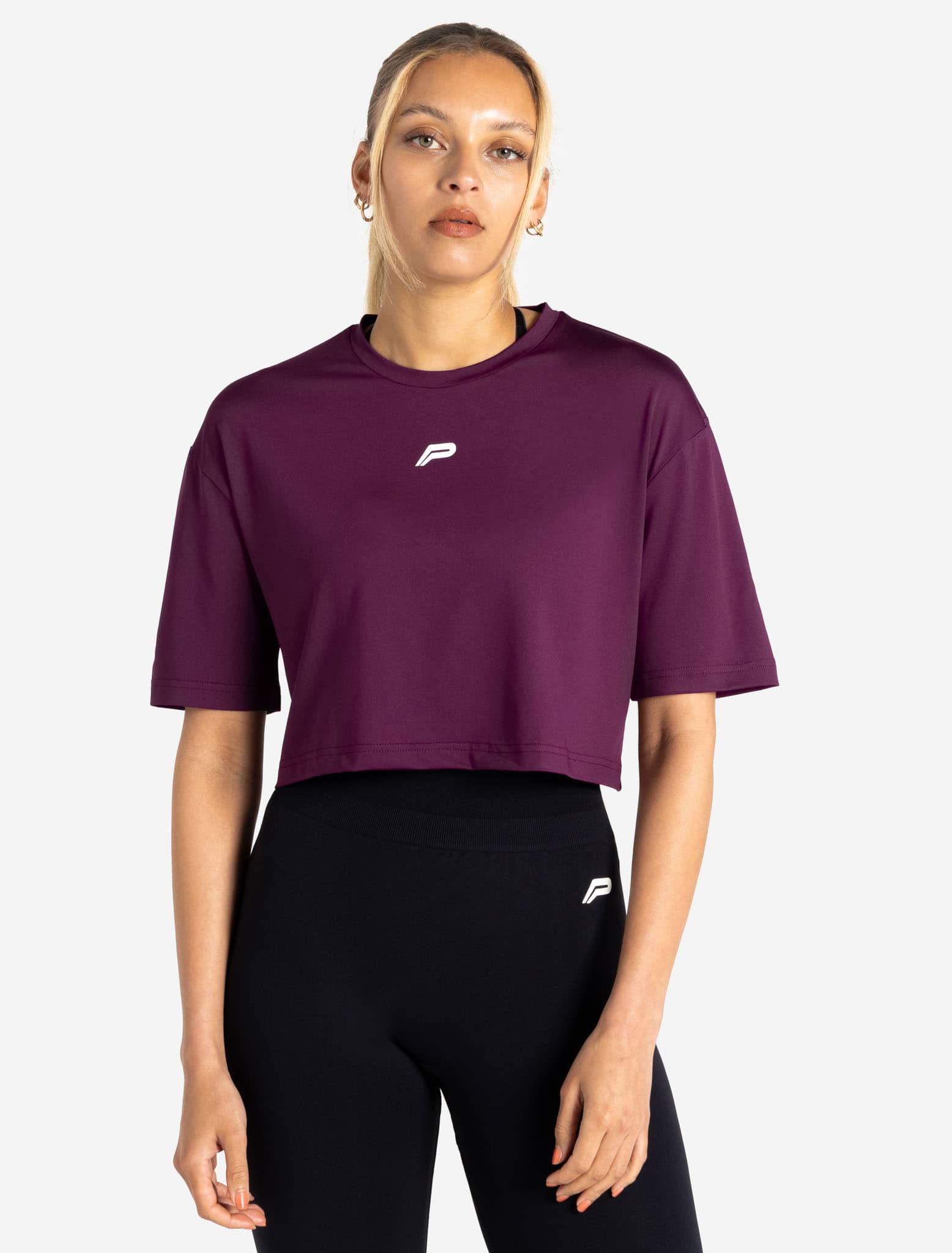 BreathEasy® Crop T-Shirt / Purple Pursue Fitness 1