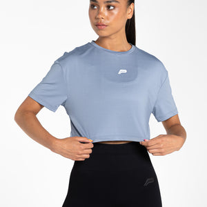 Breeze Crop T-Shirt / Dusky Blue Pursue Fitness 1