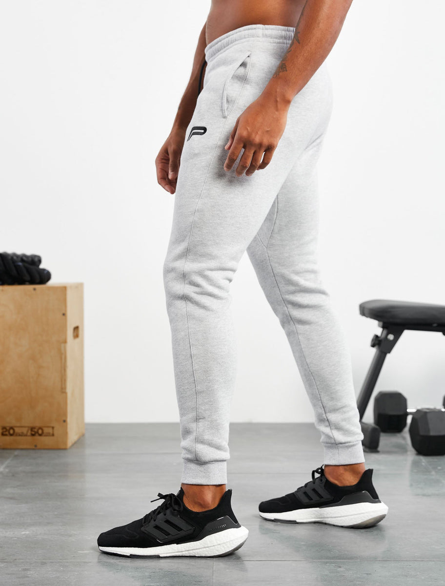 Icon Tapered Fleece Joggers, Heather Grey