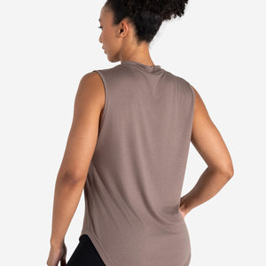 Lightweight Oversized Gym Tank - Neutral Brown Pursue Fitness 2