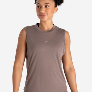Lightweight Oversized Gym Tank - Neutral Brown Pursue Fitness 1