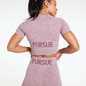 Lounge Seamless Crop T-Shirt / Lavender Marl Pursue Fitness 2