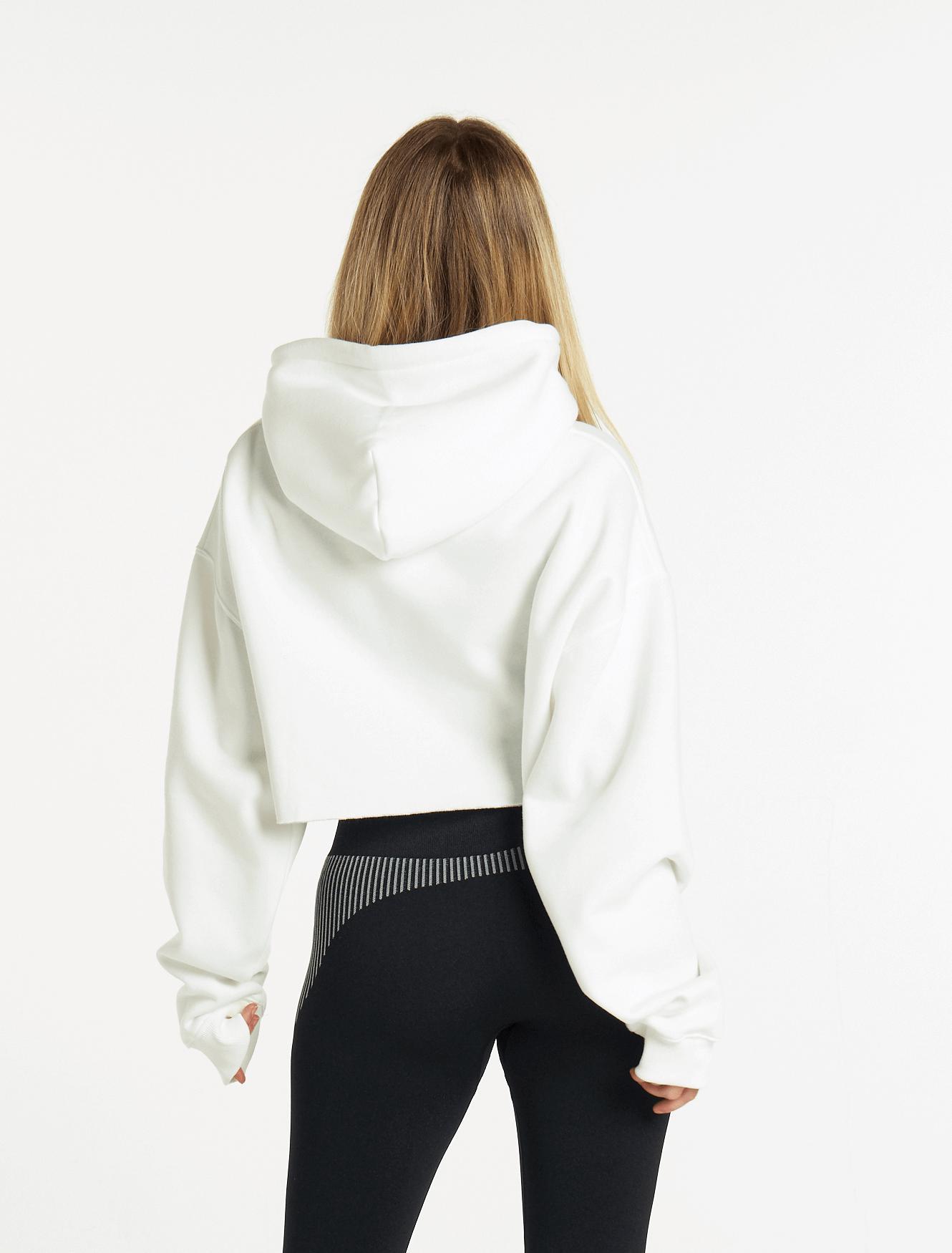 Oversized Crop Hoodie / Pure White Pursue Fitness 2