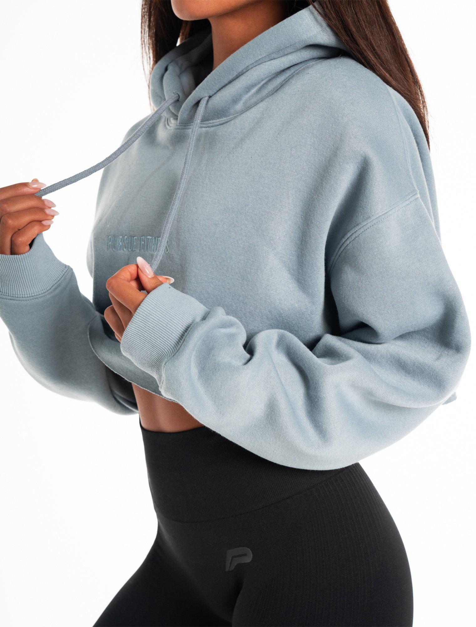 Oversized Crop Hoodie / Washed Blue Pursue Fitness 2