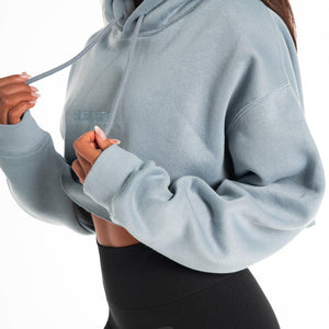 Oversized Crop Hoodie / Washed Blue Pursue Fitness 2