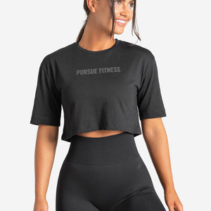 Oversized Crop T-Shirt / Black Pursue Fitness 1
