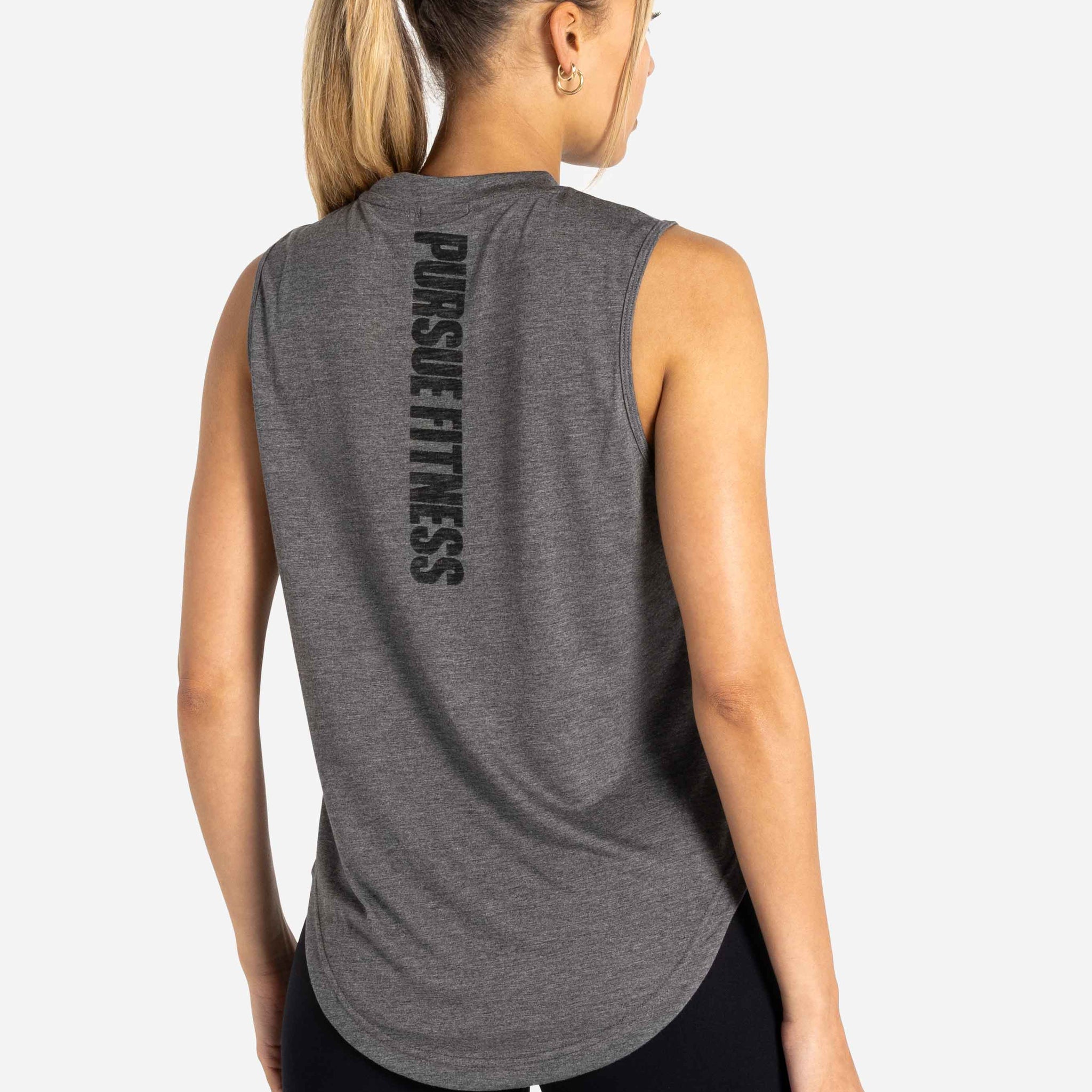 Oversized Graphic Tank / Charcoal Black Pursue Fitness 1