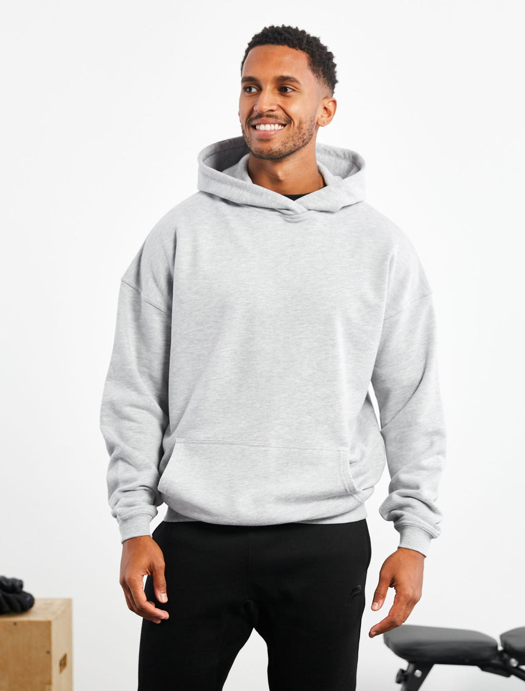 Pullover Mens Grey Hoody Oversized Hoodie For Men Grey Marl Pursue