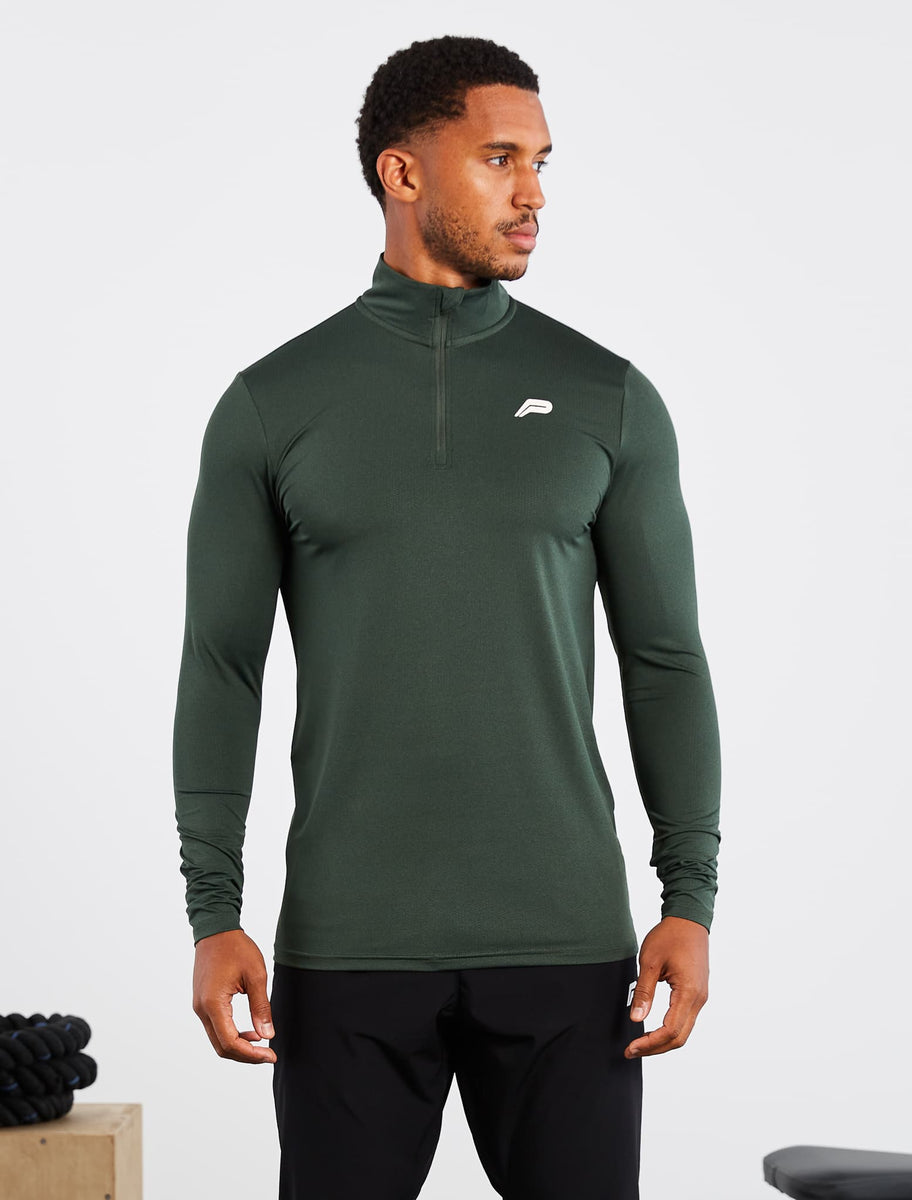 training-14-zip-dark-green-