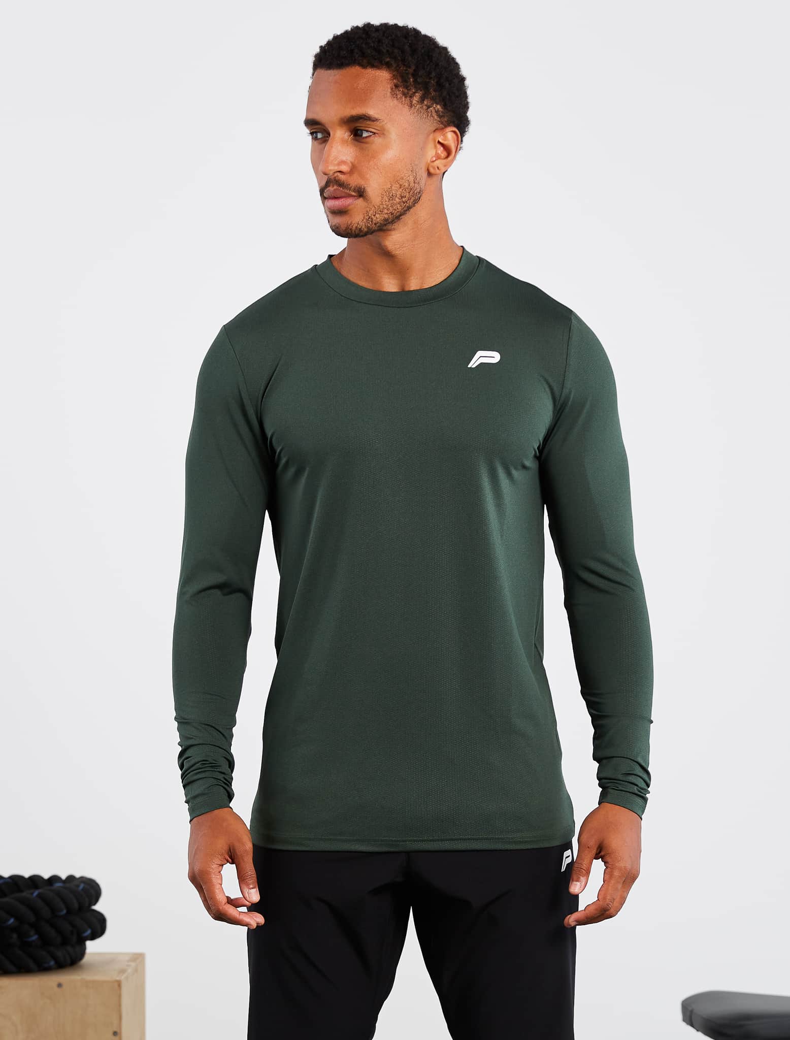 Training Long Sleeve T-Shirt / Dark Green Pursue Fitness 1