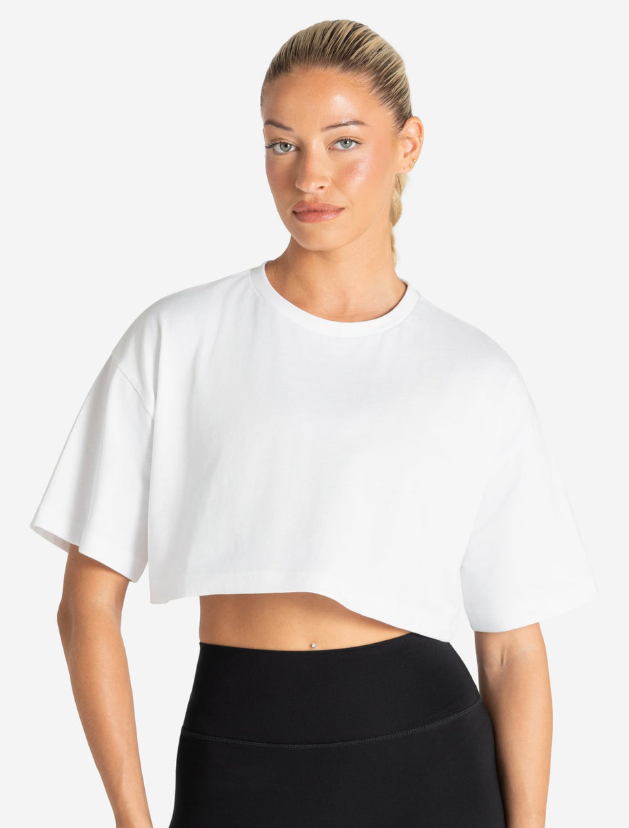 Core Crop T-Shirt | White | Pursue Fitness