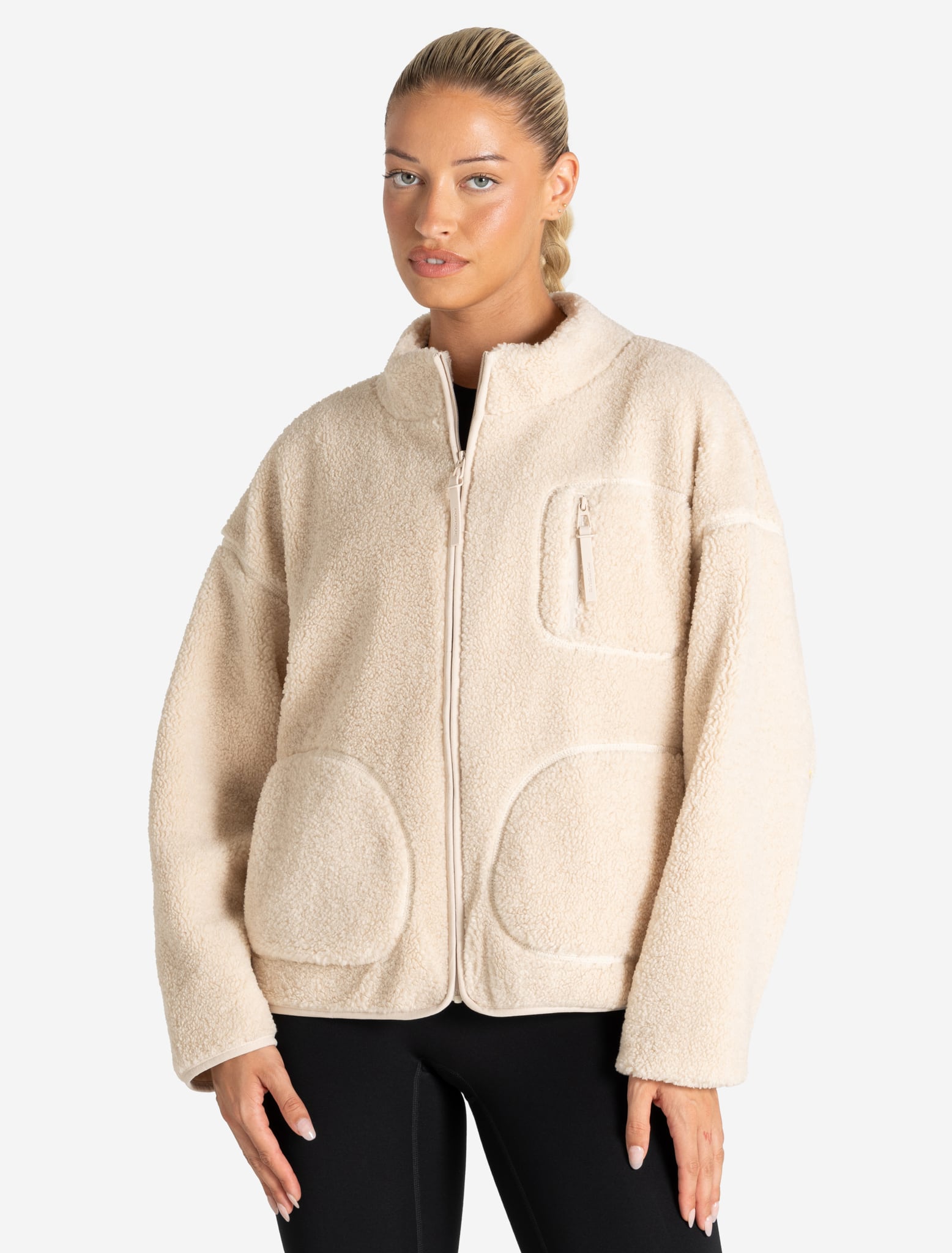 Borg Fleece Jacket Cream Pursue Fitness - Main Image