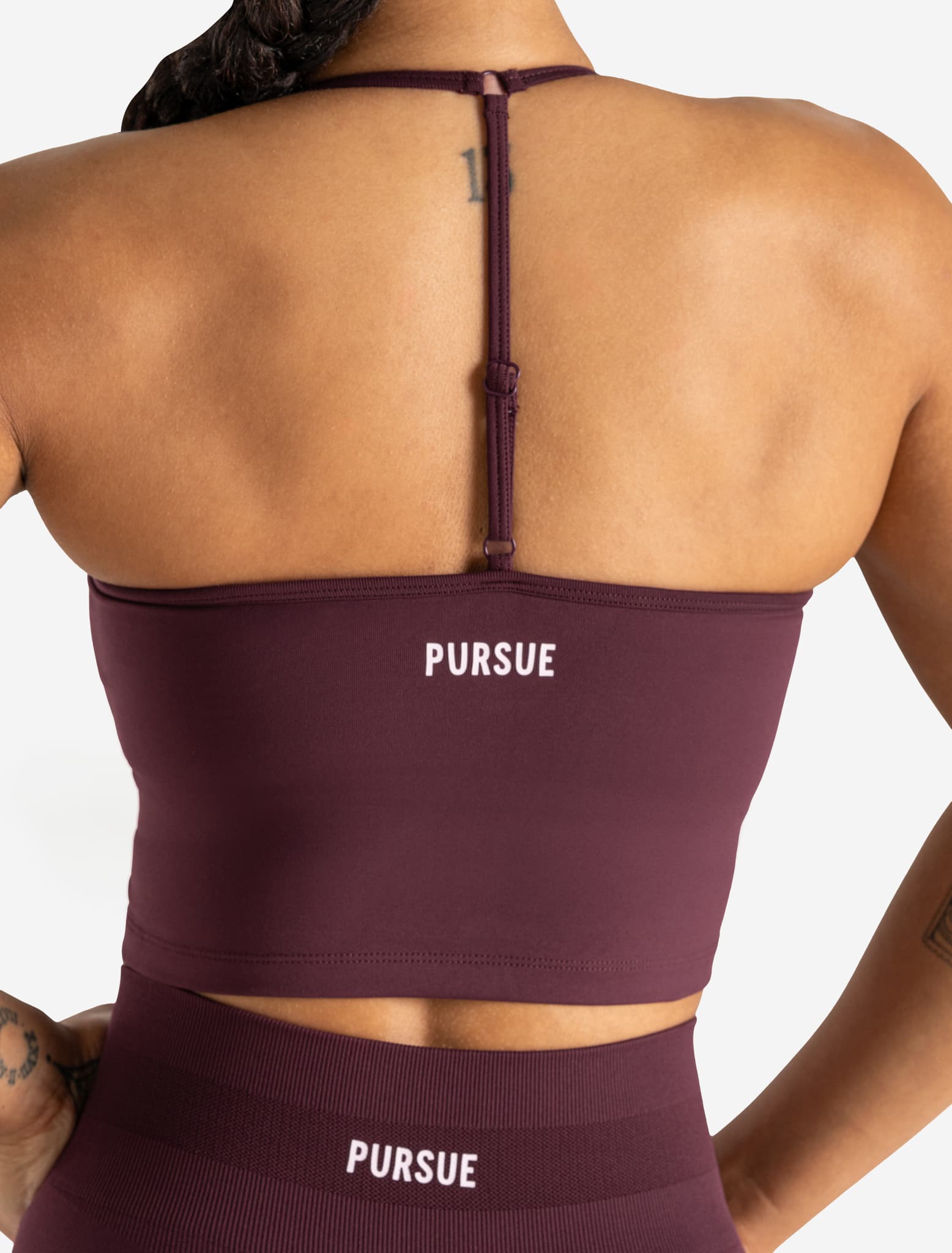 Scrunch Seamless Crop Tank with Built-in Bra | Midnight Mulberry ...