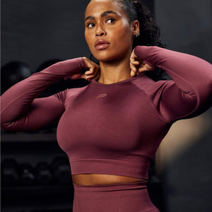 ADAPT 2.0 Seamless Crop Top - Magenta Pursue Fitness 2
