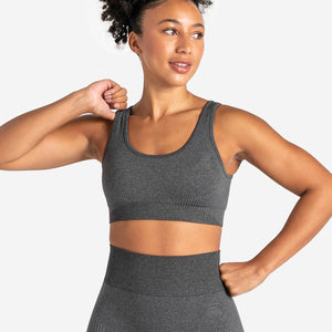 ADAPT 2.0 Seamless Sports Bra - Charcoal Pursue Fitness 1