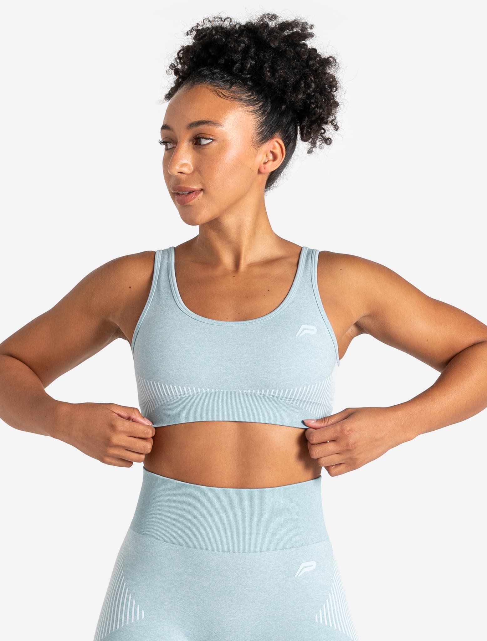 ADAPT 2.0 Seamless Sports Bra - Sky Blue Pursue Fitness 1