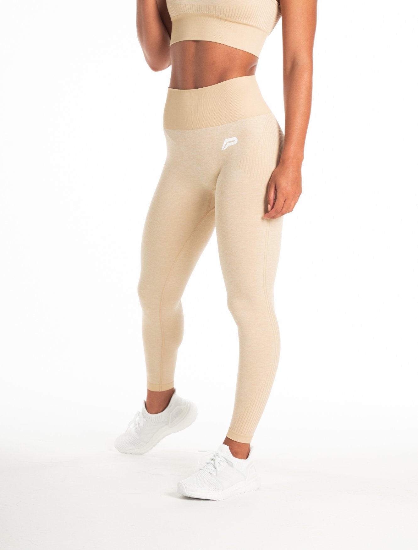 ADAPT Seamless High Waisted Leggings, Marl Beige