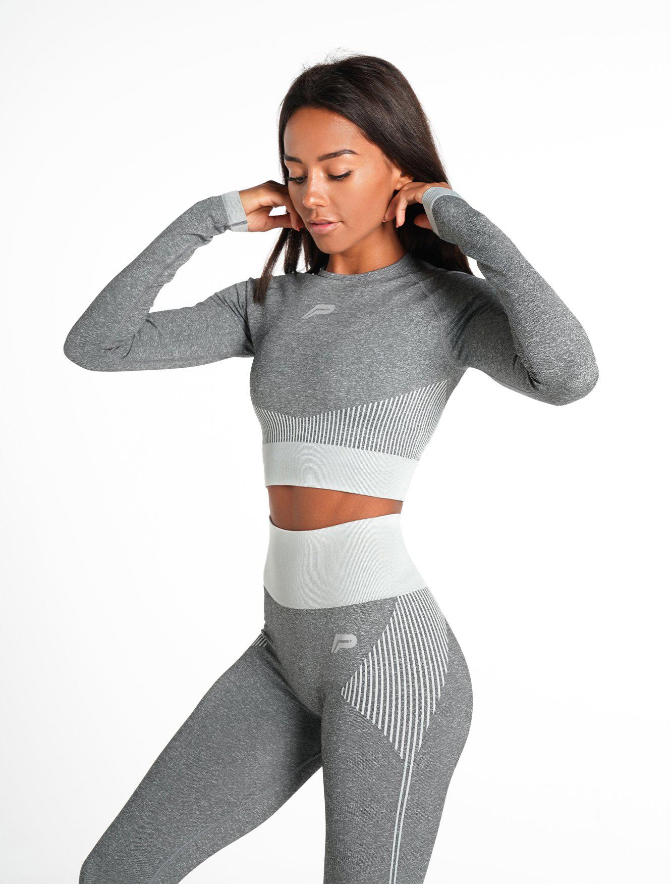 Fitness Cropped Leggings - Grey - StoresRadar