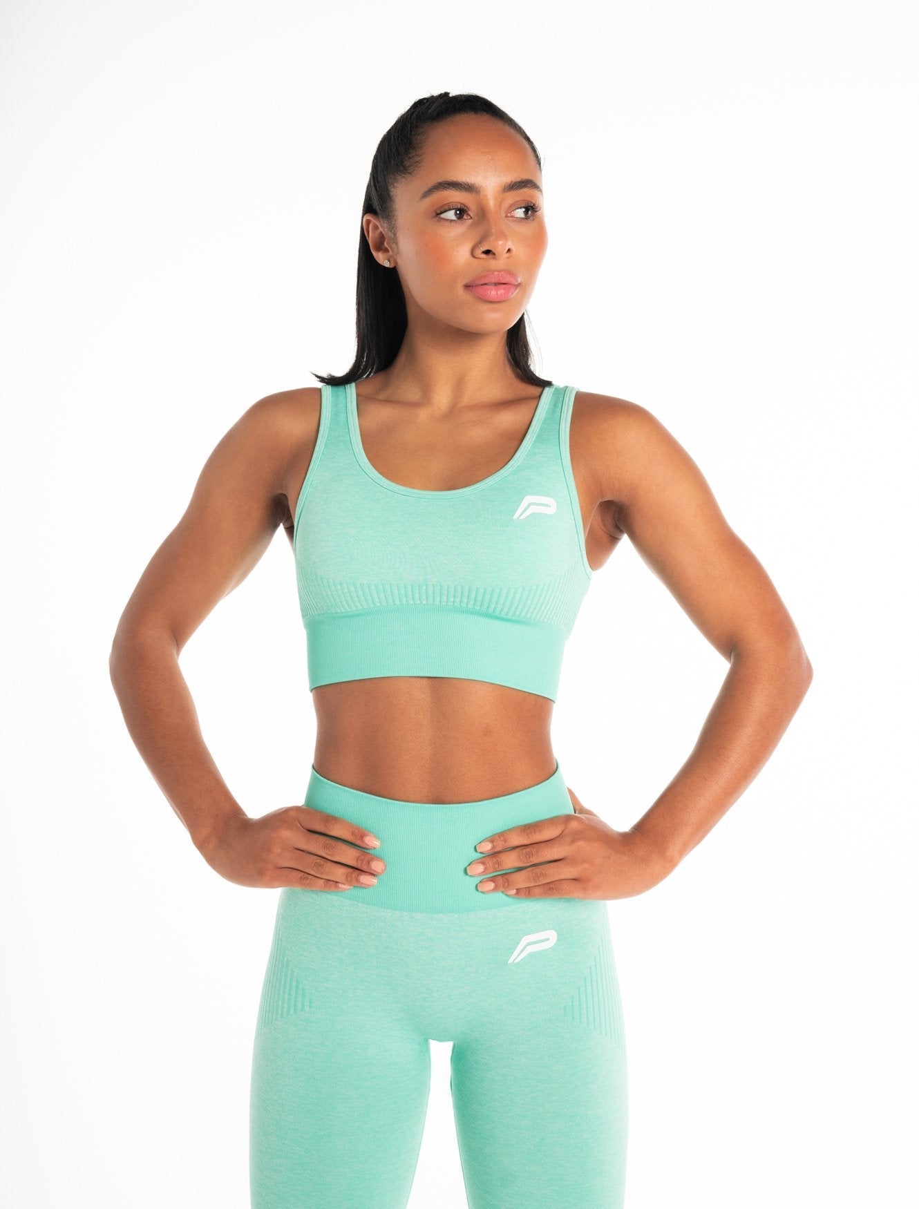 ADAPT Seamless Sports Bra, Aqua Teal