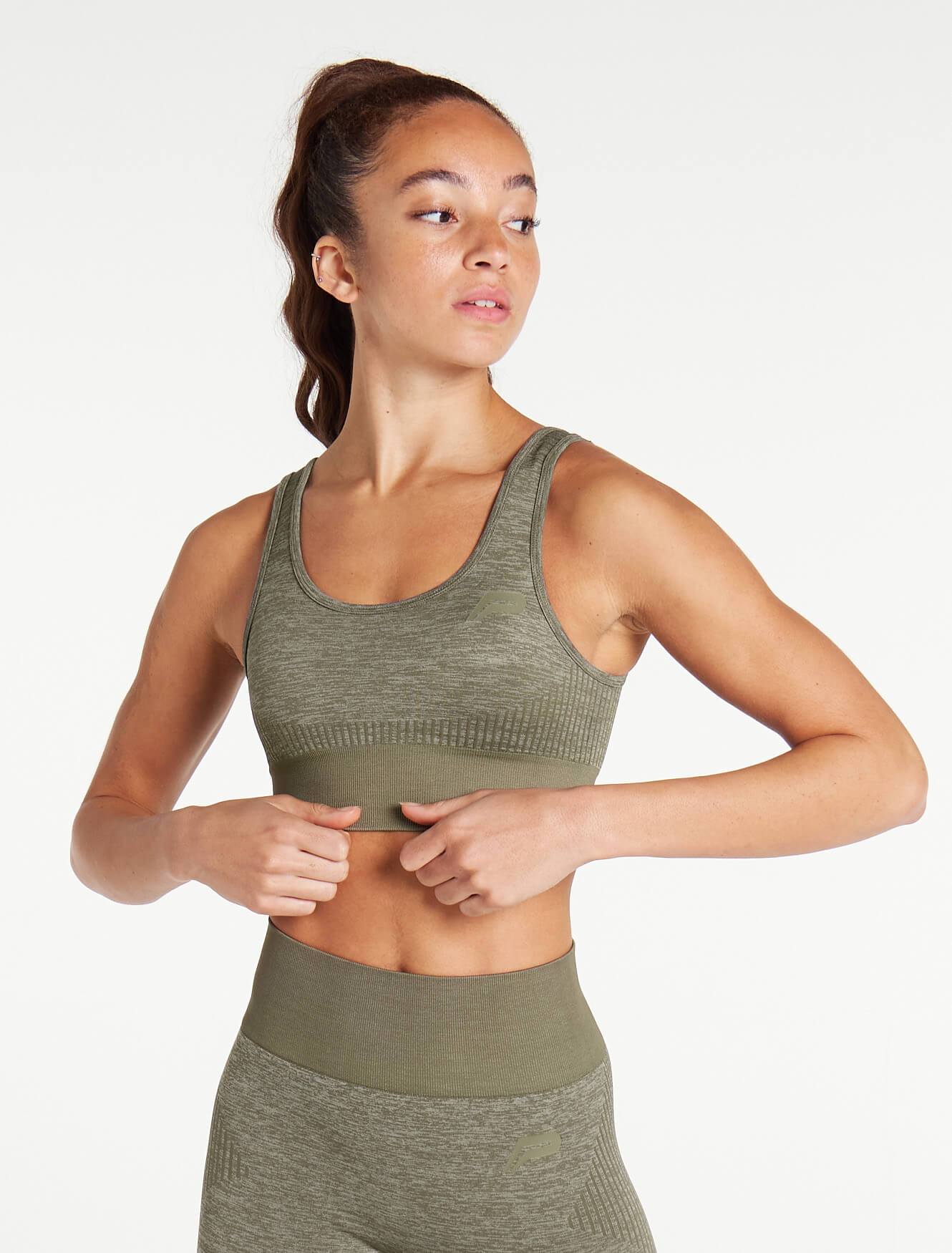 ADAPT Seamless Sports Bra, Khaki