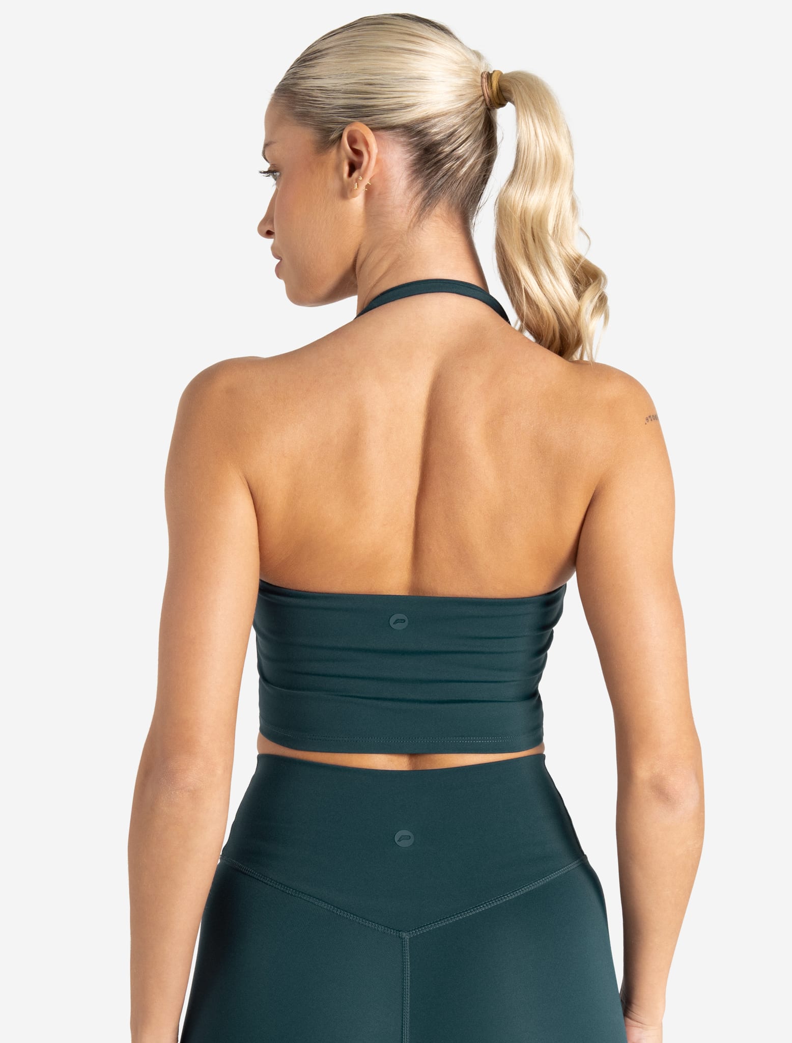 Allure Halter Neck Crop Vest with Built-in Bra | Marine Teal | Pursue Fitness Allure Halter Neck Crop Vest with Built-in Bra | Marine Teal | Pursue Fitness