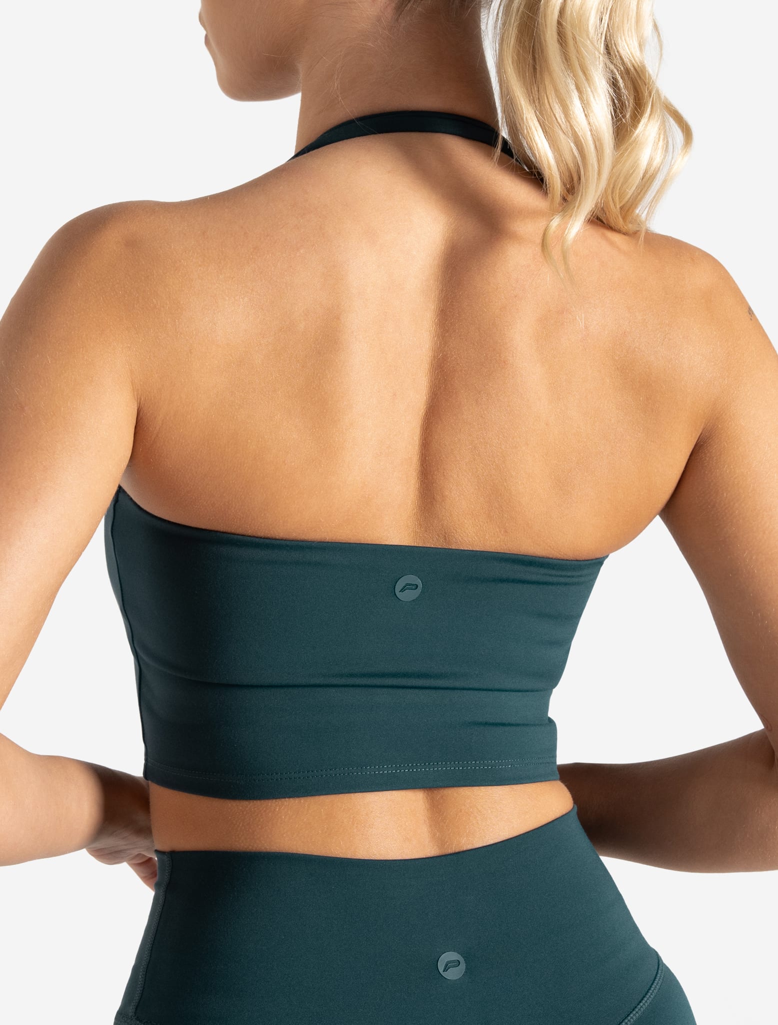Allure Halter Neck Crop Vest with Built-in Bra | Marine Teal | Pursue Fitness Allure Halter Neck Crop Vest with Built-in Bra | Marine Teal | Pursue Fitness