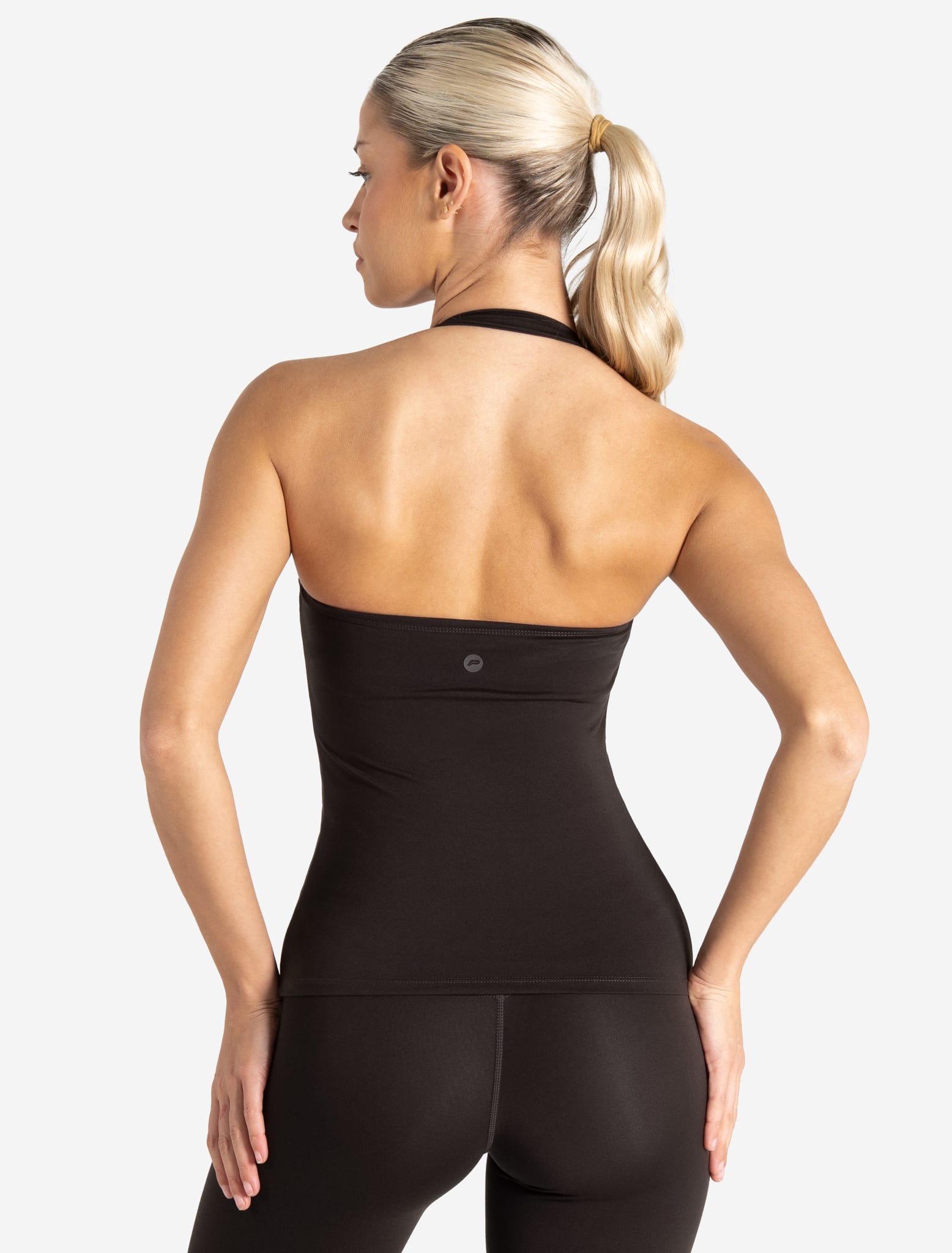 Allure Halter Built-in Bra Vest - Espresso Pursue Fitness 2