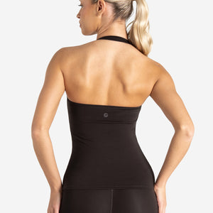 Allure Halter Built-in Bra Vest - Espresso Pursue Fitness 2