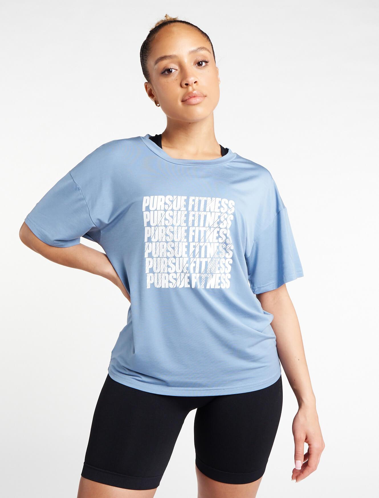 Boyfriend T-Shirt / Dusky Blue Pursue Fitness 1