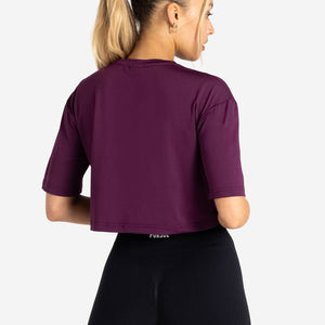 BreathEasy® Crop T-Shirt / Purple Pursue Fitness 2
