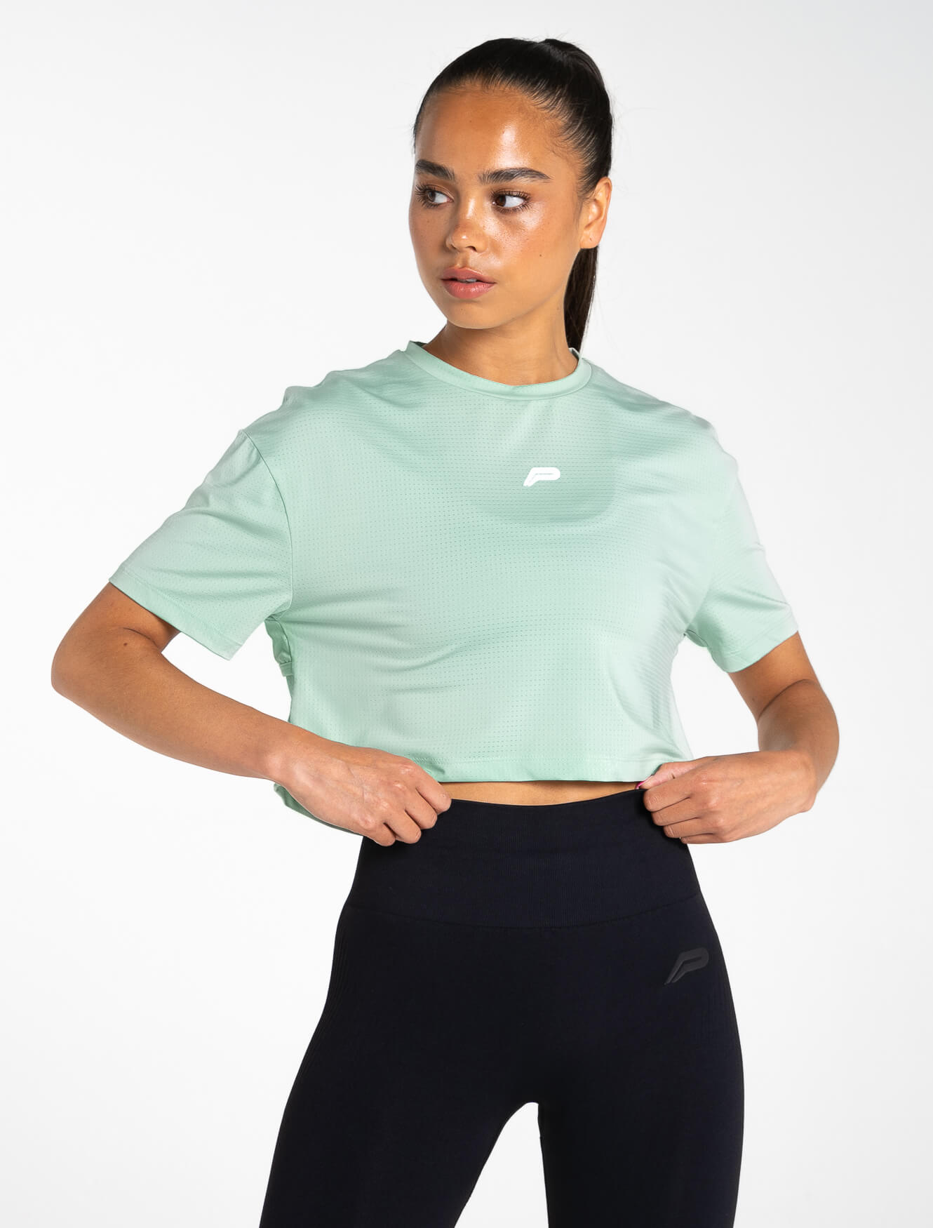 Breeze Crop T-Shirt | Mint Green | Pursue Fitness
