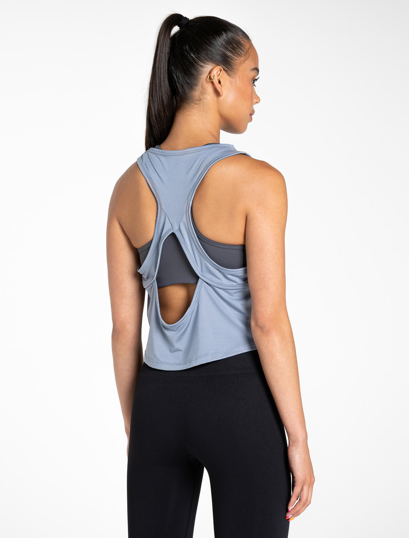 Breeze Crop Tank / Dusky Blue Pursue Fitness 2