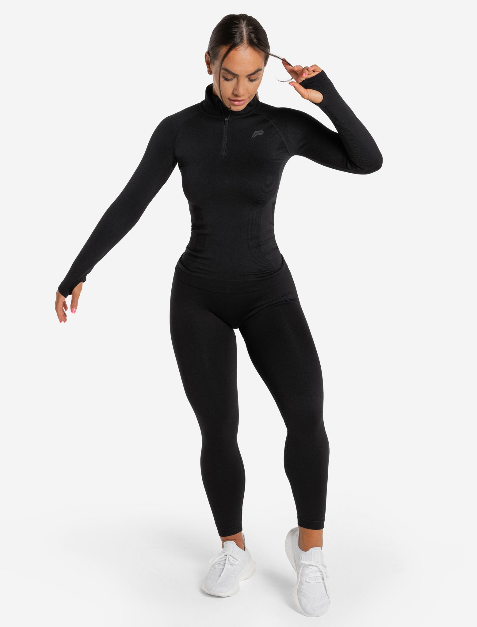 Core Seamless Full-Length 1/4 Zip | Blackout | Pursue Fitness