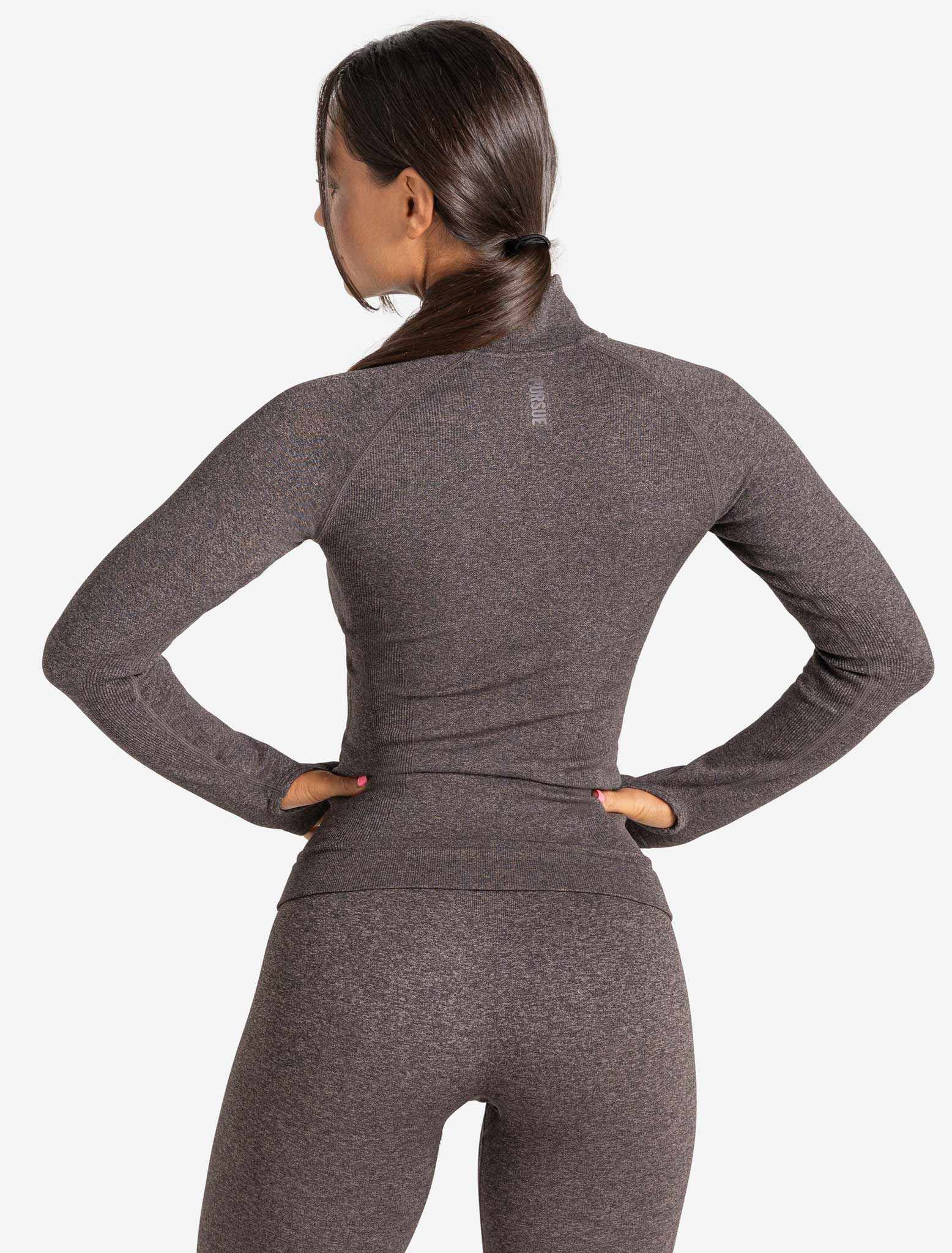 Core Seamless ¼ Zip / Brown Marl Pursue Fitness 2