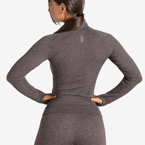 Core Seamless ¼ Zip / Brown Marl Pursue Fitness 2