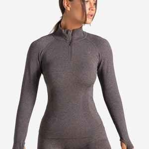 Core Seamless ¼ Zip / Brown Marl Pursue Fitness 7