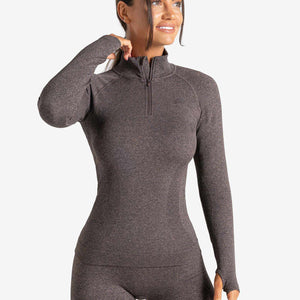 Core Seamless ¼ Zip / Brown Marl Pursue Fitness 7