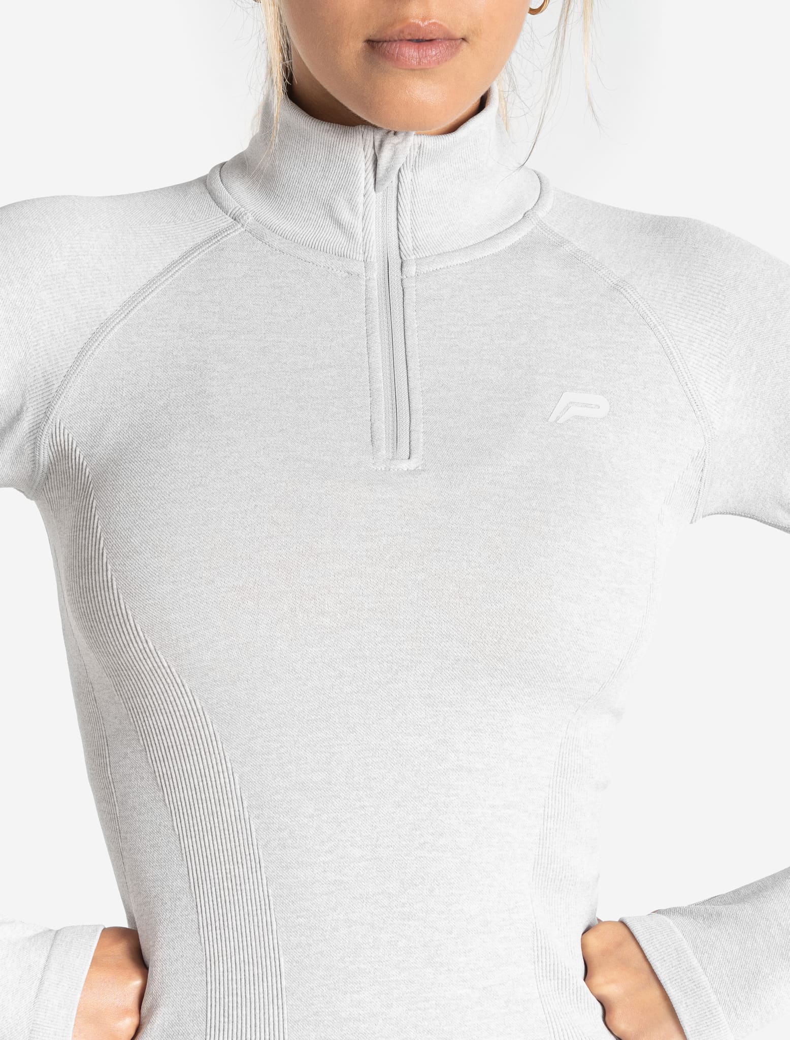 Core Seamless 1/4 Zip - Grey Marl Pursue Fitness 2