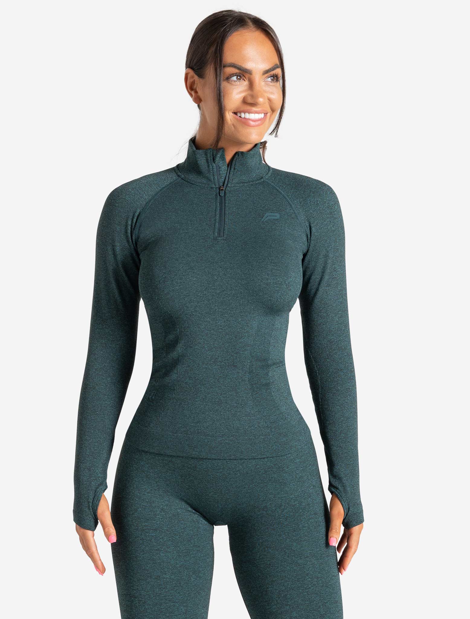 Core Seamless ¼ Zip / Teal Marl Pursue Fitness 1