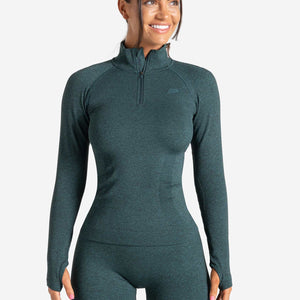 Core Seamless ¼ Zip / Teal Marl Pursue Fitness 1