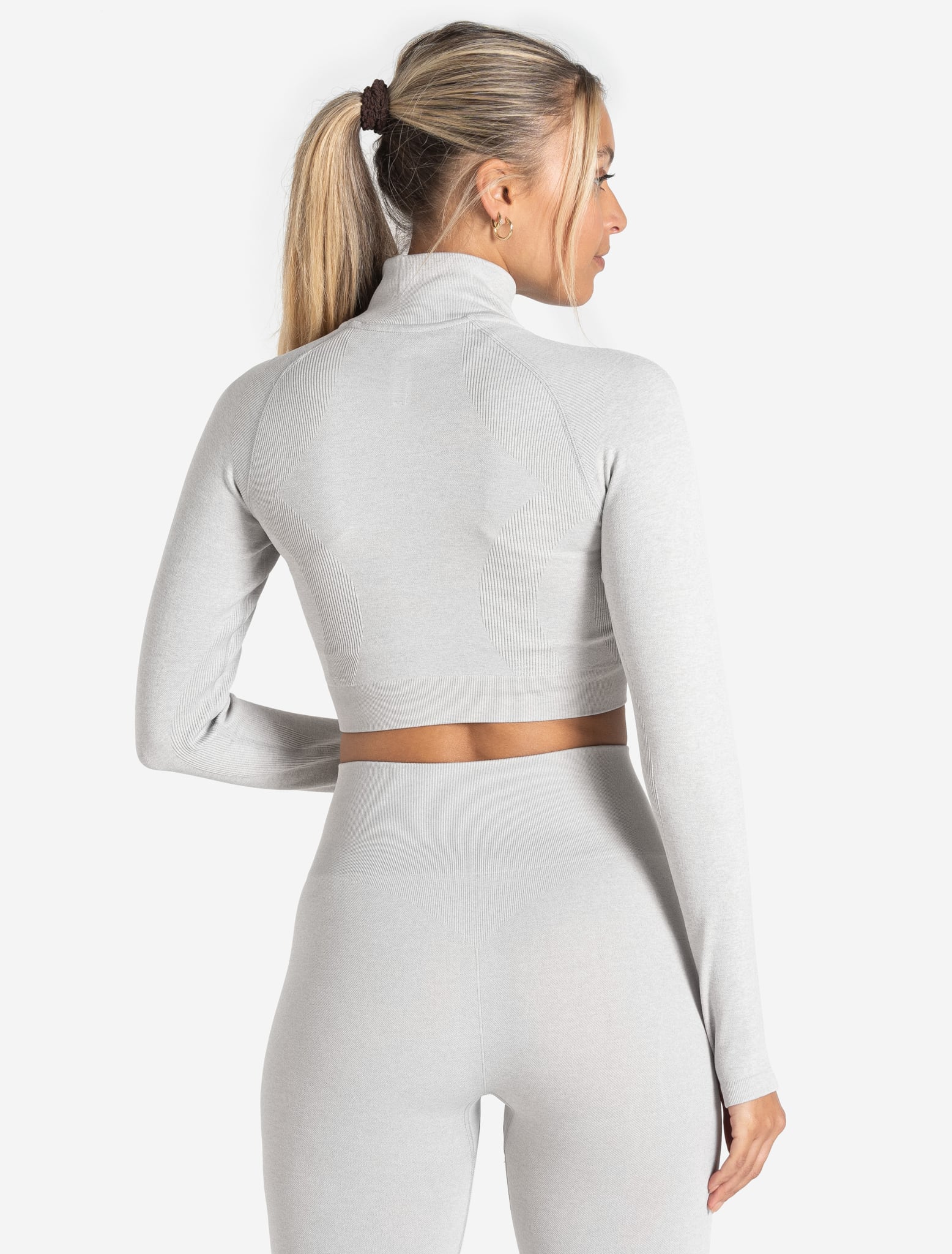 Core Seamless Crop 1/2 Zip - Grey Marl Pursue Fitness 2