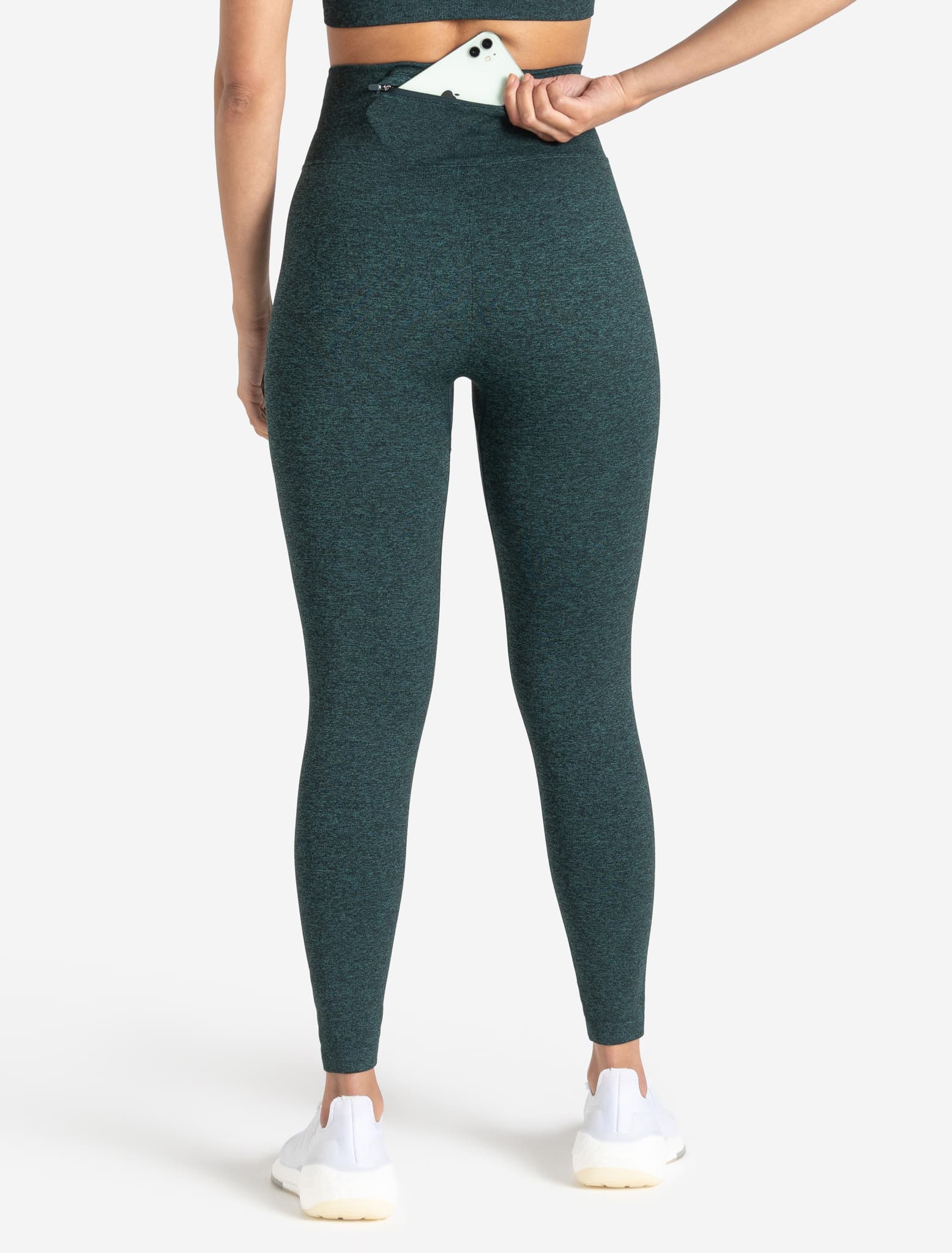 Core Seamless Pocket Leggings, Teal Marl