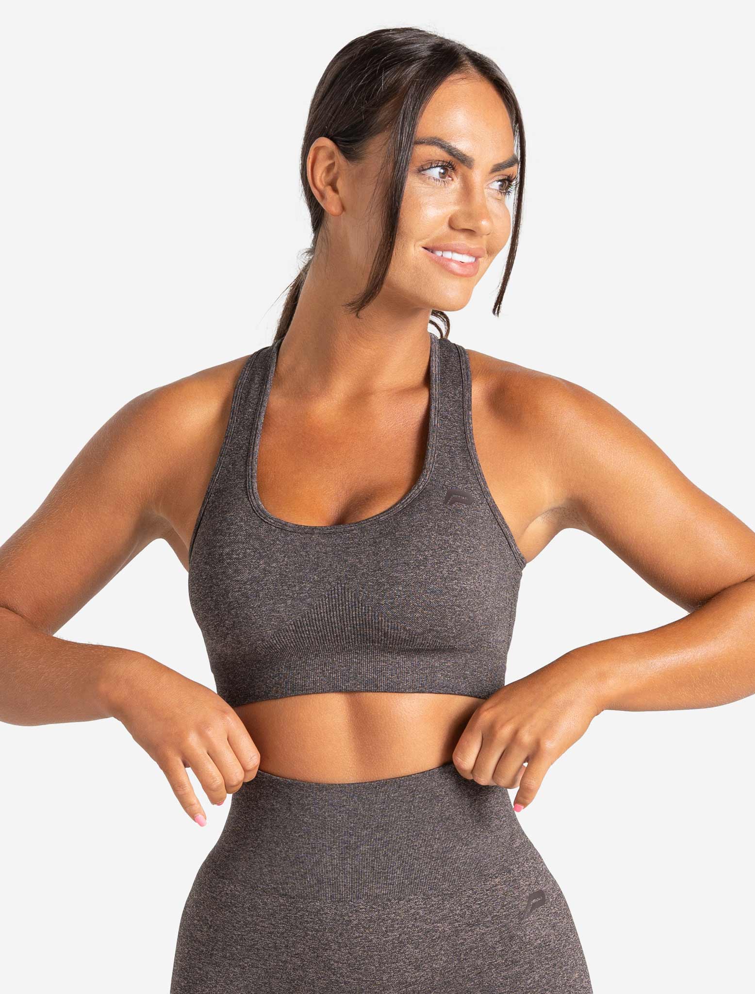 Core Seamless Sports Bra / Brown Marl Pursue Fitness 1