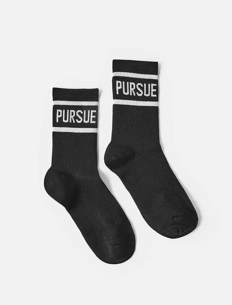 Crew Socks / Black (Unisex) Pursue Fitness 2