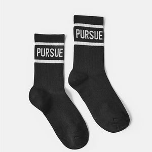 Crew Socks / Black (Unisex) Pursue Fitness 2