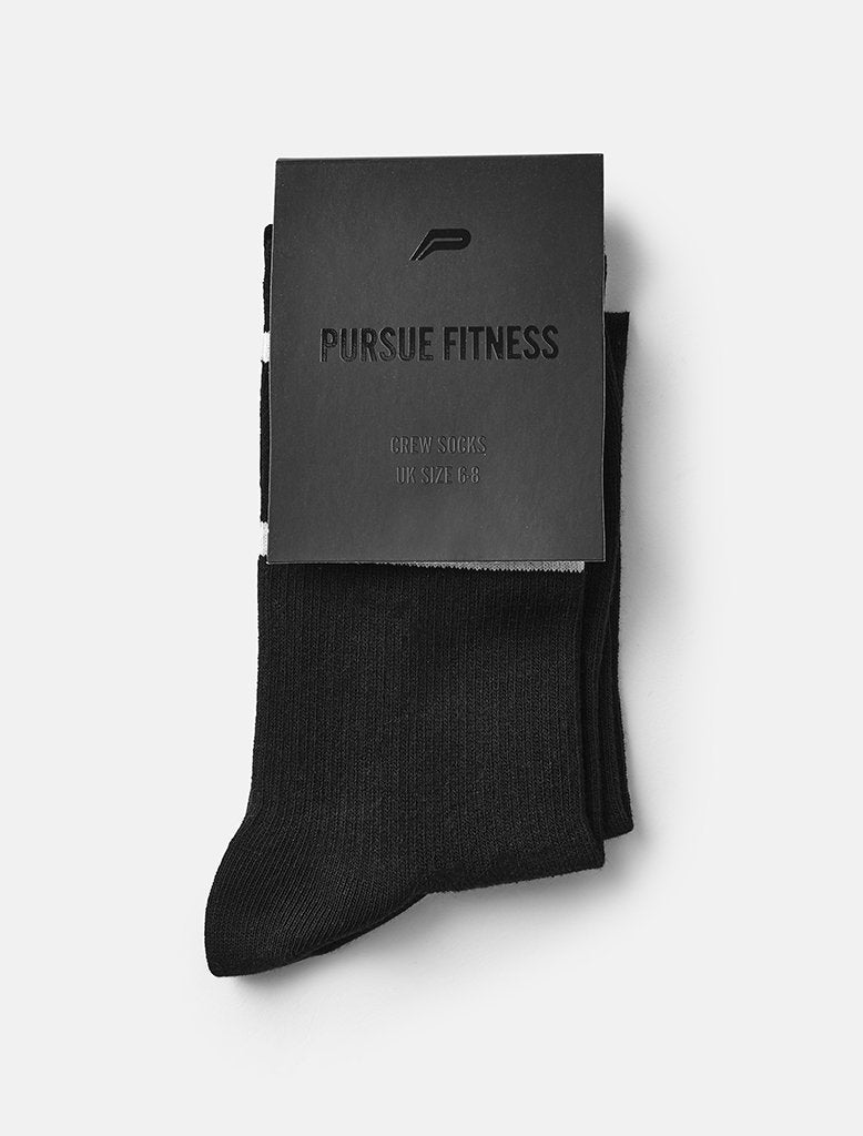 Crew Socks / Black (Unisex) Pursue Fitness 3