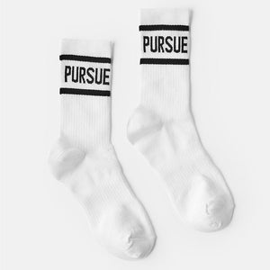 Crew Socks / White (Unisex) Pursue Fitness 2