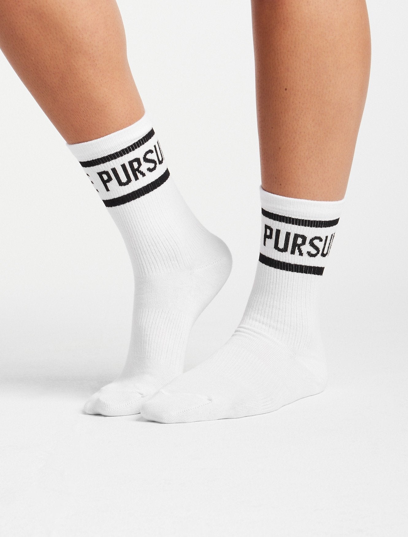 Crew Socks / White (Unisex) Pursue Fitness 1