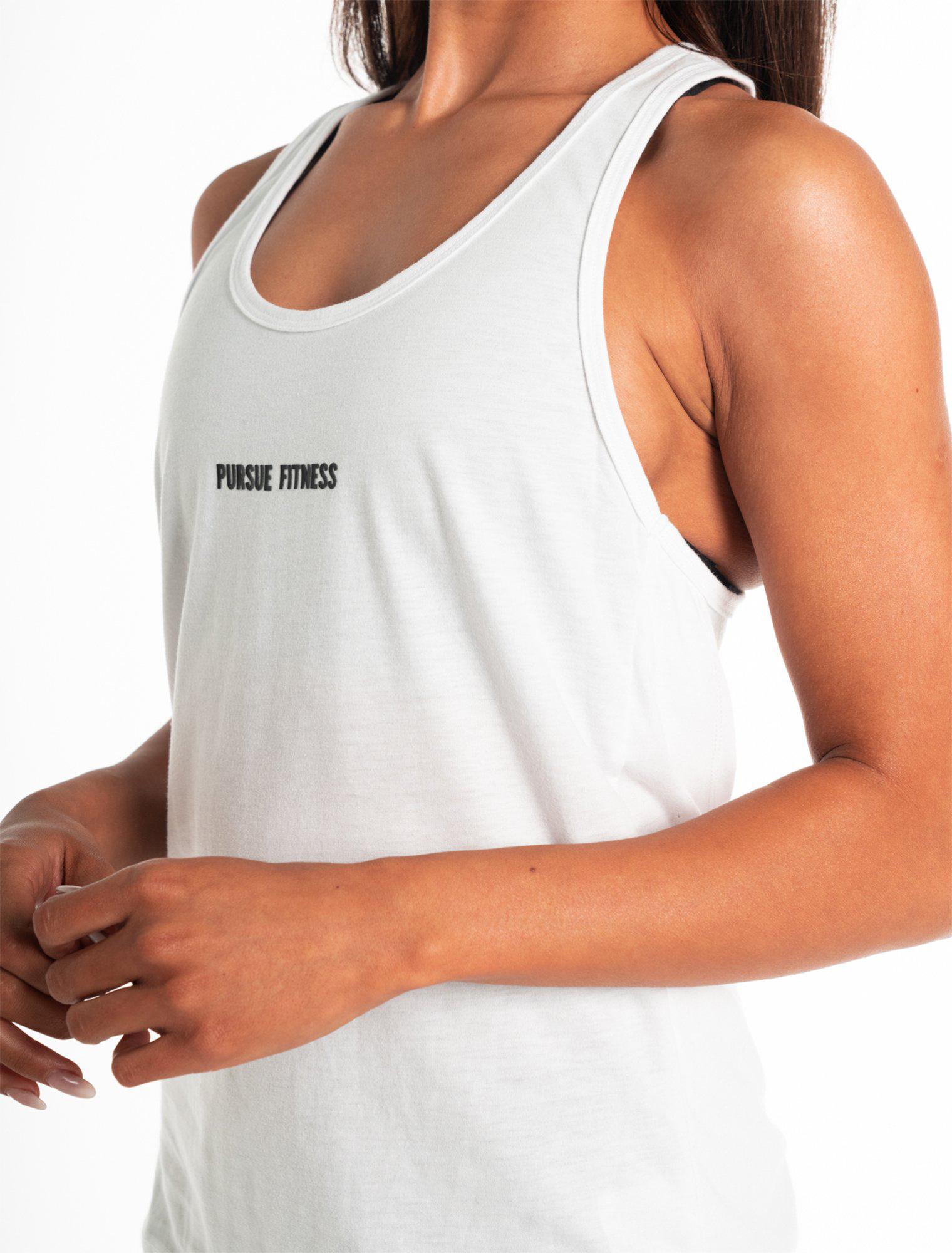 Cross Back Tank / White Pursue Fitness 2